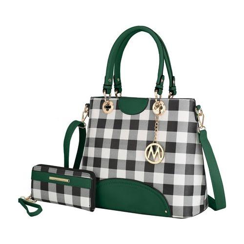 MKF Collection Gabriella Checkered Handbag With Wallet – A Statement of Elegance