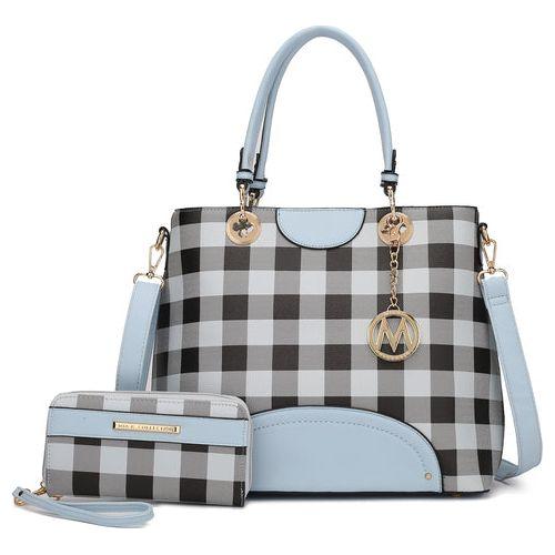 Load image into Gallery viewer, MKF Collection Gabriella Checkered Handbag With Wallet – A Statement of Elegance
