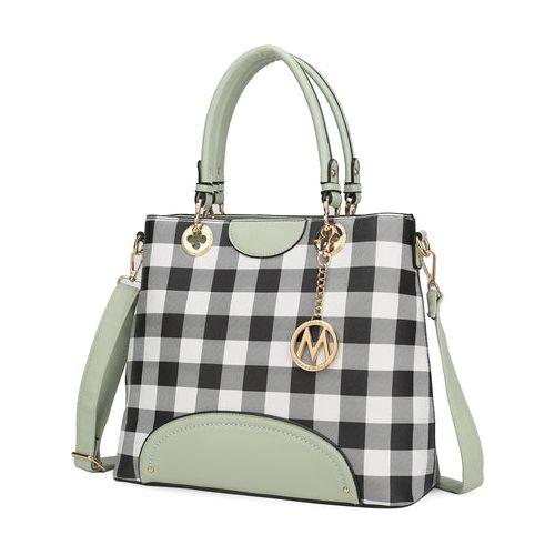 Load image into Gallery viewer, MKF Collection Gabriella Checkered Handbag With Wallet – A Statement of Elegance
