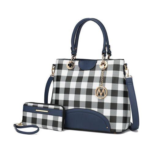 Load image into Gallery viewer, MKF Collection Gabriella Checkered Handbag With Wallet – A Statement of Elegance
