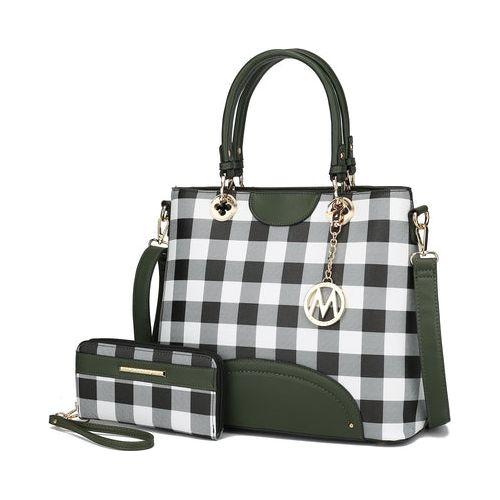 Load image into Gallery viewer, MKF Collection Gabriella Checkered Handbag With Wallet – A Statement of Elegance
