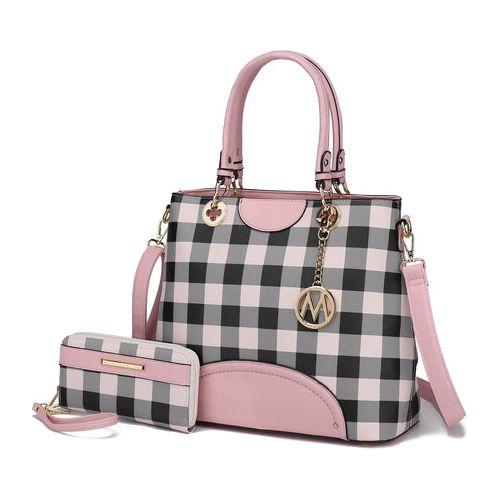 Load image into Gallery viewer, MKF Collection Gabriella Checkered Handbag With Wallet – A Statement of Elegance
