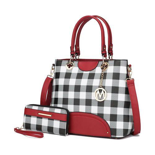 MKF Collection Gabriella Checkered Handbag With Wallet – A Statement of Elegance