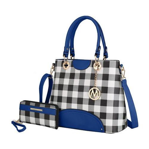 Load image into Gallery viewer, MKF Collection Gabriella Checkered Handbag With Wallet – A Statement of Elegance
