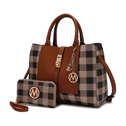 Load image into Gallery viewer, Yuliana Checkered Satchel Bag with Wallet
