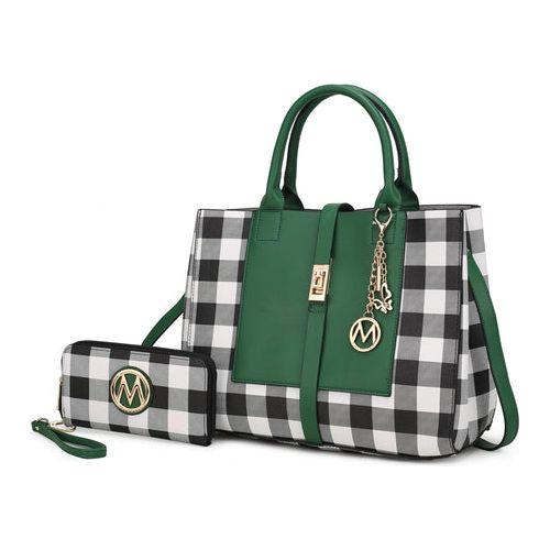 Load image into Gallery viewer, Yuliana Checkered Satchel Bag with Wallet
