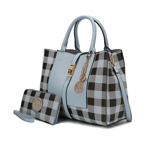 Load image into Gallery viewer, Yuliana Checkered Satchel Bag with Wallet
