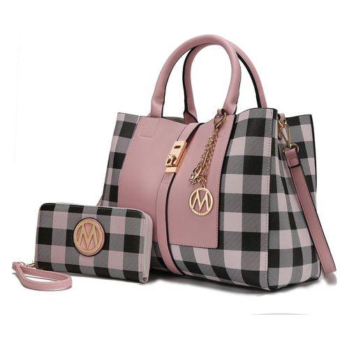 Load image into Gallery viewer, Yuliana Checkered Satchel Bag with Wallet
