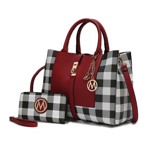 Load image into Gallery viewer, Yuliana Checkered Satchel Bag with Wallet
