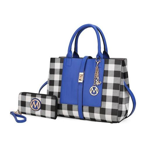 Load image into Gallery viewer, Yuliana Checkered Satchel Bag with Wallet
