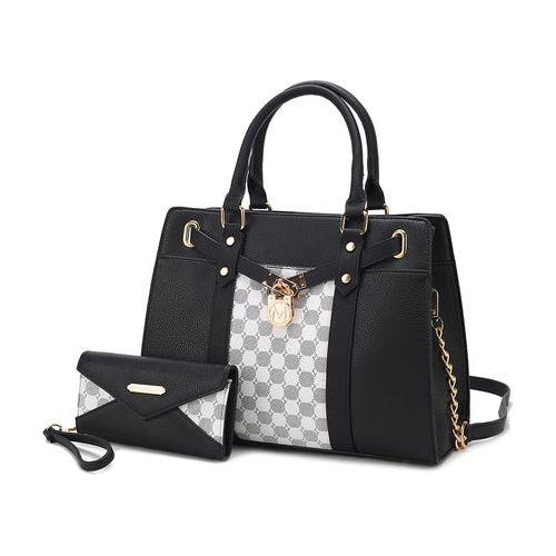 Christine Circular Print Vegan Leather Satchel Bag