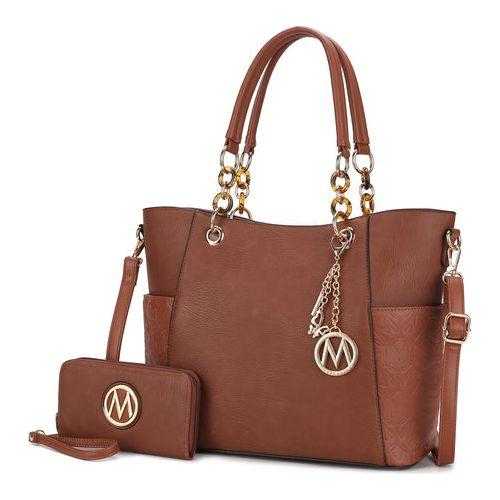 Load image into Gallery viewer, MKF Collection Merlina Embossed pockets Tote Bag with Wallet by Mia K
