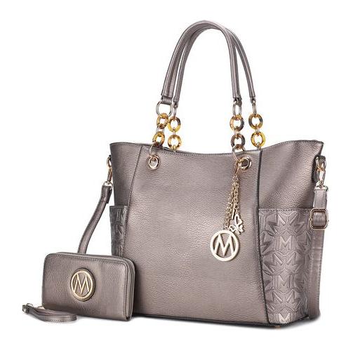 Load image into Gallery viewer, MKF Collection Merlina Embossed pockets Tote Bag with Wallet by Mia K
