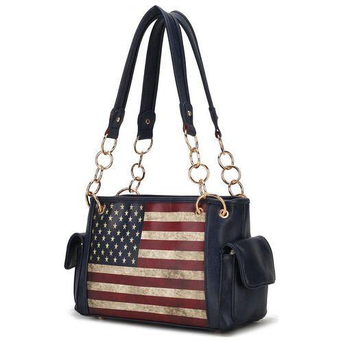 Load image into Gallery viewer, Alaina Vegan Leather Women Flag Shoulder Bag
