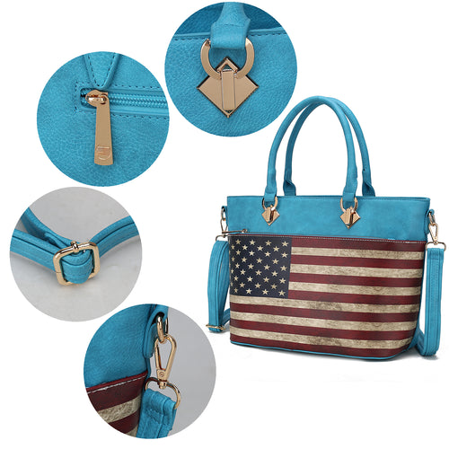 Load image into Gallery viewer, Lilian Vegan Leather Women FLAG Tote Bag: A Luxurious Everyday Companion
