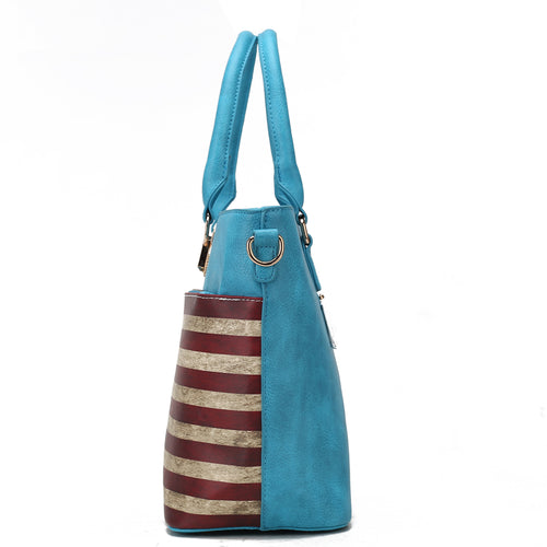 Load image into Gallery viewer, Lilian Vegan Leather Women FLAG Tote Bag: A Luxurious Everyday Companion
