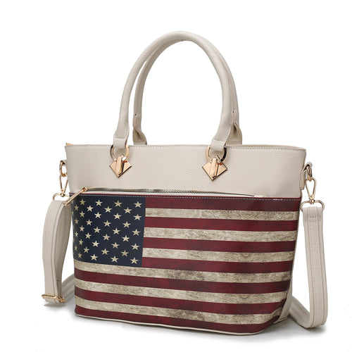 Load image into Gallery viewer, Lilian Vegan Leather Women FLAG Tote Bag
