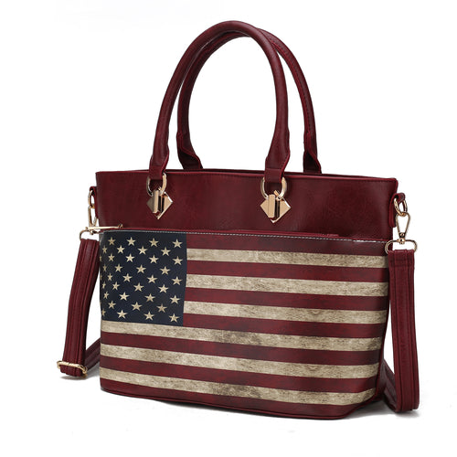 Load image into Gallery viewer, Lilian Vegan Leather Women FLAG Tote Bag: A Luxurious Everyday Companion
