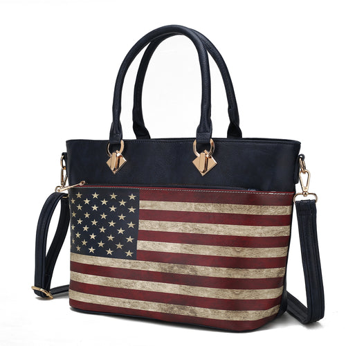 Load image into Gallery viewer, Lilian Vegan Leather Women FLAG Tote Bag: A Luxurious Everyday Companion
