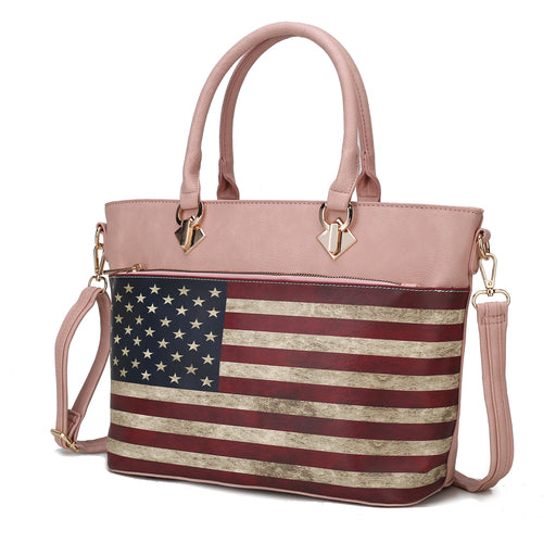 Load image into Gallery viewer, Lilian Vegan Leather Women FLAG Tote Bag: A Luxurious Everyday Companion
