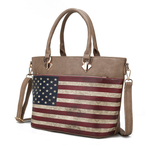 Load image into Gallery viewer, Lilian Vegan Leather Women FLAG Tote Bag
