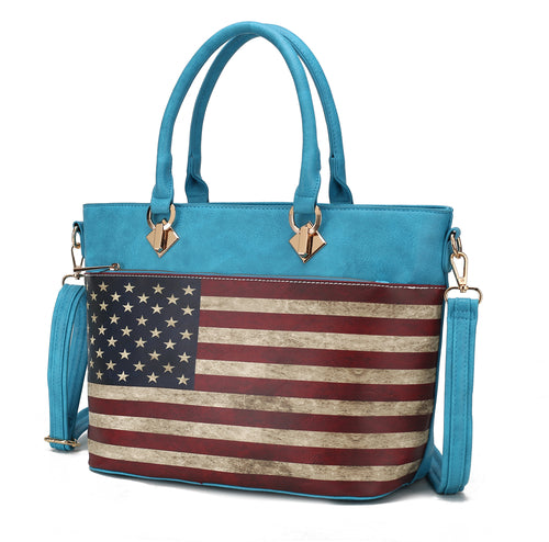 Load image into Gallery viewer, Lilian Vegan Leather Women FLAG Tote Bag: A Luxurious Everyday Companion
