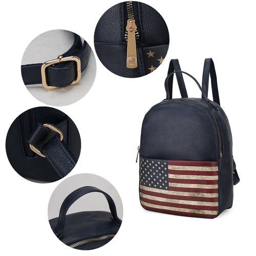 Load image into Gallery viewer, Briella Vegan Leather Women FLAG Backpack
