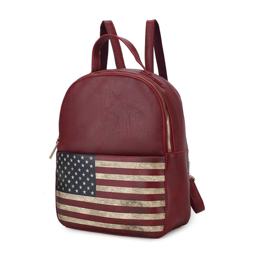 Load image into Gallery viewer, Briella Vegan Leather Women FLAG Backpack
