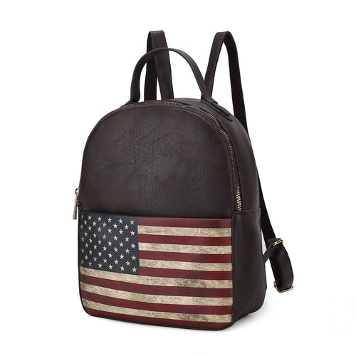 Load image into Gallery viewer, Briella Vegan Leather Women FLAG Backpack
