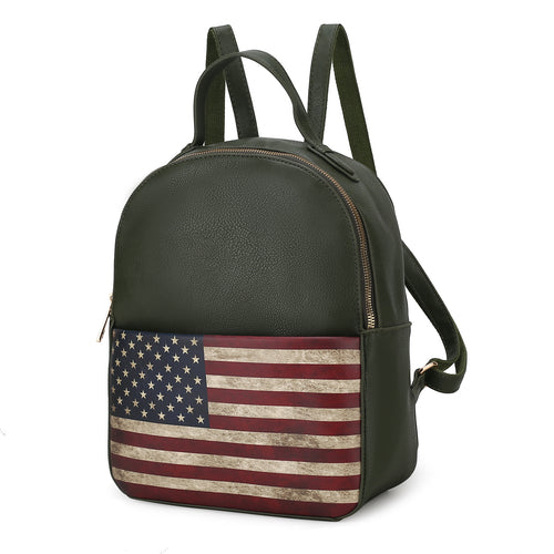 Load image into Gallery viewer, Briella Vegan Leather Women FLAG Backpack
