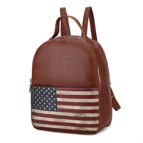 Load image into Gallery viewer, Briella Vegan Leather Women FLAG Backpack
