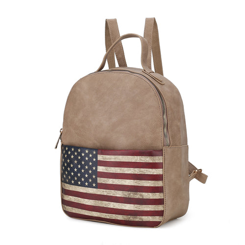 Load image into Gallery viewer, Briella Vegan Leather Women FLAG Backpack
