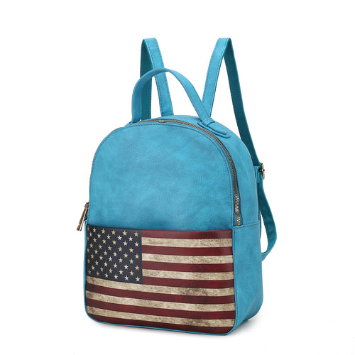 Load image into Gallery viewer, Briella Vegan Leather Women FLAG Backpack
