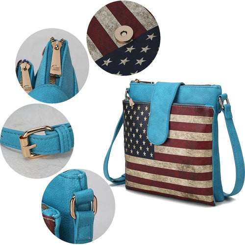 Load image into Gallery viewer, Josephine Vegan Leather Women FLAG Crossbody Bag - A Touch of Elegance
