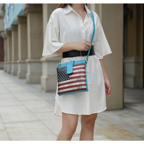 Load image into Gallery viewer, Josephine Vegan Leather Women FLAG Crossbody Bag - A Touch of Elegance
