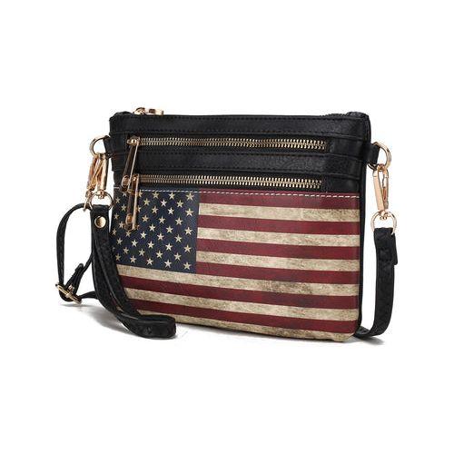 Load image into Gallery viewer, Alisson Vegan Leather Women FLAG Crossbody/Wristlet Bag
