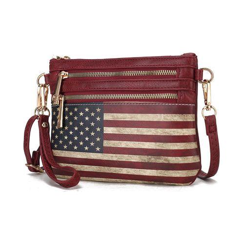 Load image into Gallery viewer, Alisson Vegan Leather Women FLAG Crossbody/Wristlet Bag
