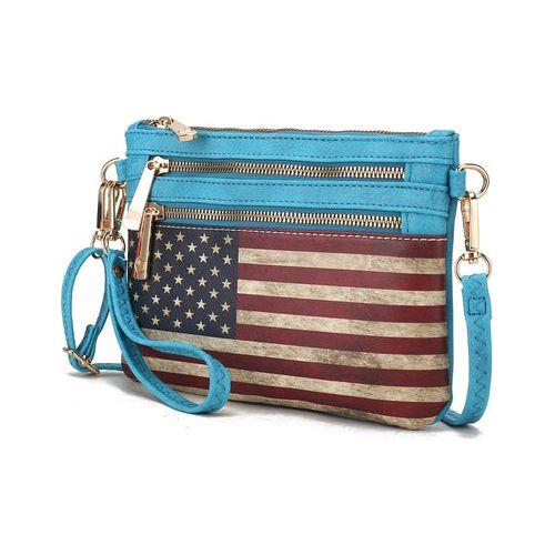 Load image into Gallery viewer, Alisson Vegan Leather Women FLAG Crossbody/Wristlet Bag
