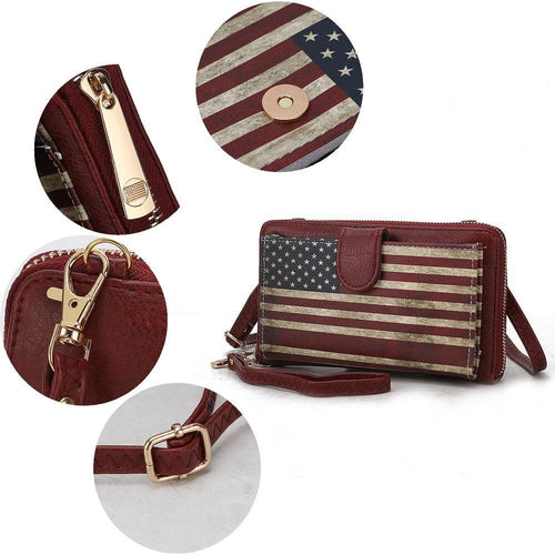 Load image into Gallery viewer, Kiara Smartphone and Wallet Convertible FLAG Crossbody Bag
