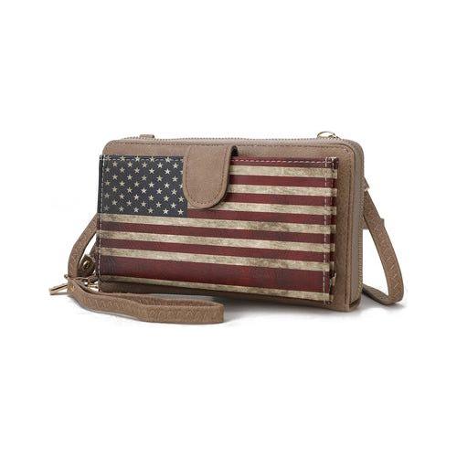 Load image into Gallery viewer, Kiara Smartphone and Wallet Convertible FLAG Crossbody Bag
