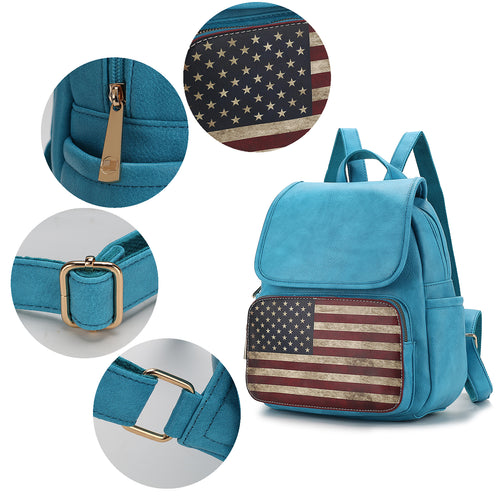 Load image into Gallery viewer, Regina Printed Flag Vegan Leather Women Backpack
