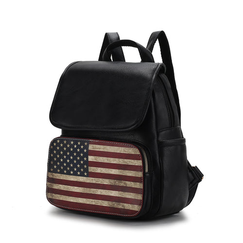 Load image into Gallery viewer, Regina Printed Flag Vegan Leather Women Backpack
