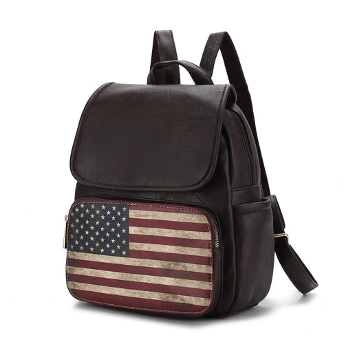 Load image into Gallery viewer, Regina Printed Flag Vegan Leather Women Backpack
