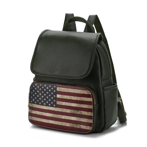 Load image into Gallery viewer, Regina Printed Flag Vegan Leather Women Backpack
