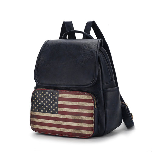 Load image into Gallery viewer, Regina Printed Flag Vegan Leather Women Backpack
