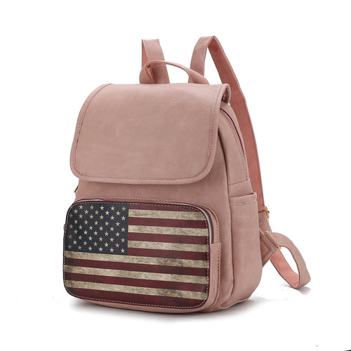 Load image into Gallery viewer, Regina Printed Flag Vegan Leather Women Backpack
