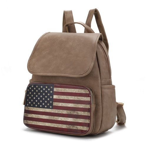 Load image into Gallery viewer, Regina Printed Flag Vegan Leather Women Backpack
