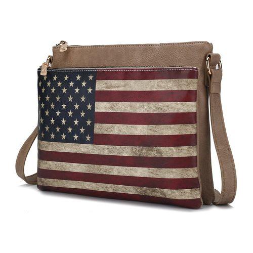 Load image into Gallery viewer, Madeline Printed Flag Vegan Leather Women&#39;s Crossbody Handbag
