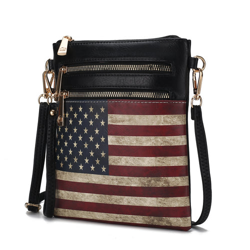 Load image into Gallery viewer, Genesis Printed Flag Vegan Leather Women Crossbody Bag
