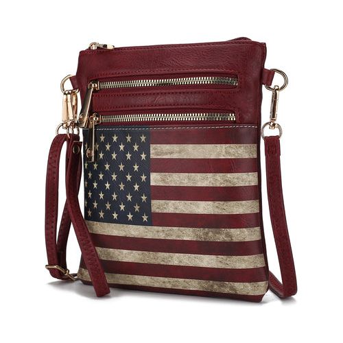 Load image into Gallery viewer, Genesis Printed Flag Vegan Leather Women Crossbody Bag
